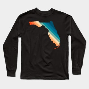 Florida State Retro Map Long Sleeve T-Shirt